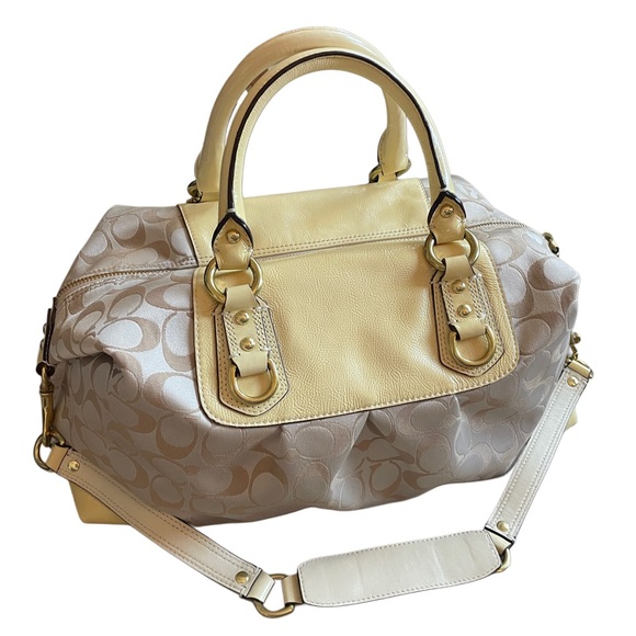 Coach Ashley Signature Sateen Ivory Satchel handbag - Picture 2 of 11